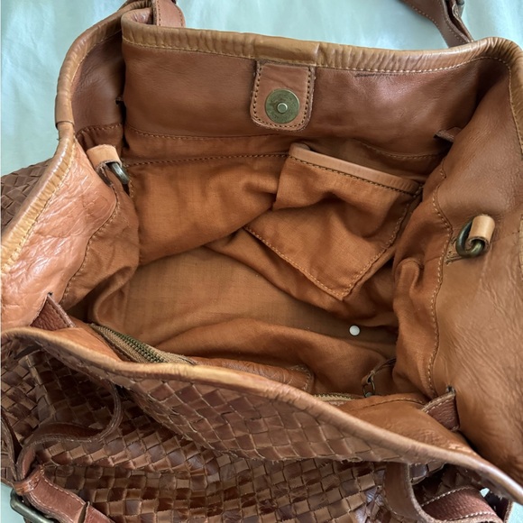 Valentina Woven Leather Tote Handbag - Picture 5 of 12